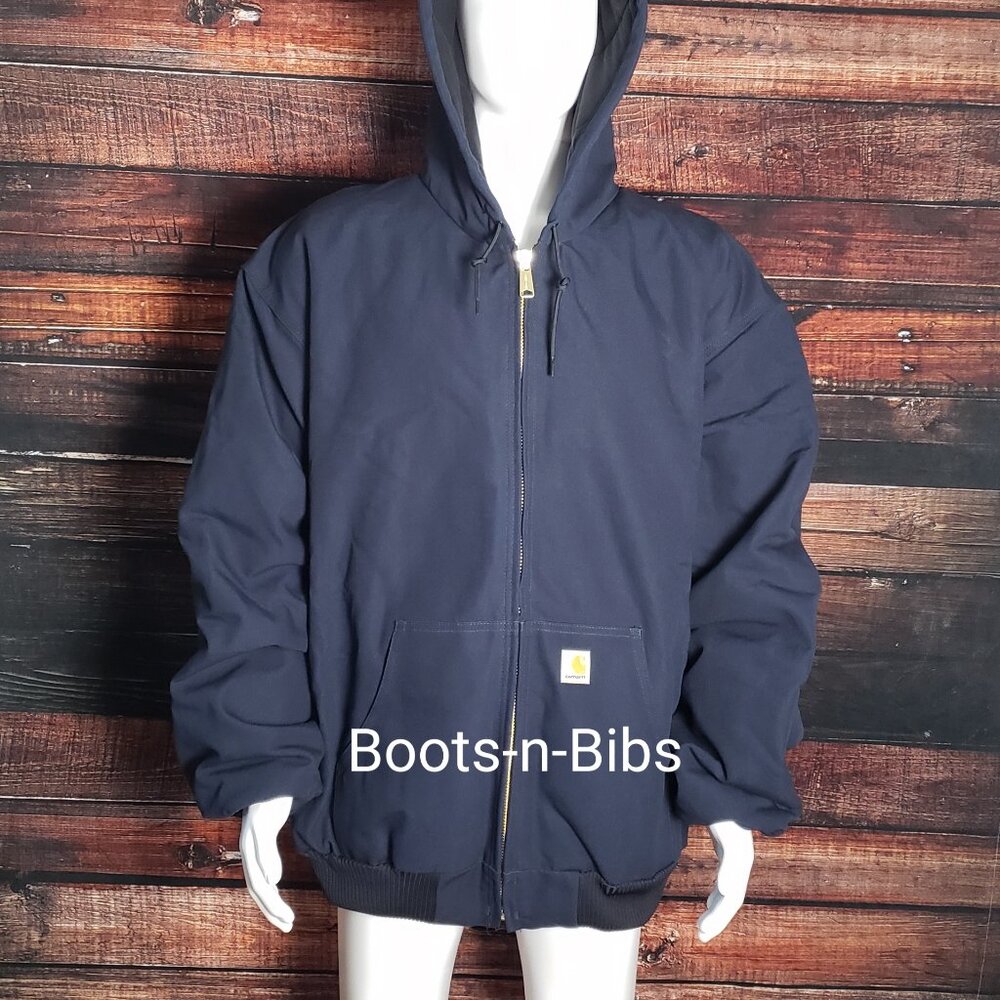 Carhartt Jacket Coat 4XL Tall J140 Firm Duck Quilted Flannel Lined Navy - Picture 3 of 6